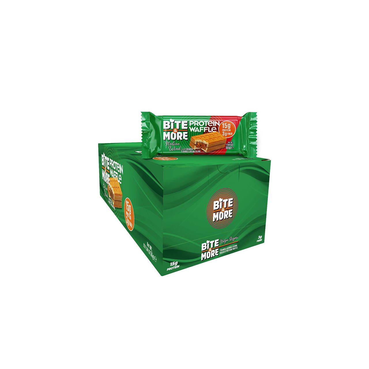 Bite & More Protein Waffle Tiramisu 12 Adet x 55 Gram